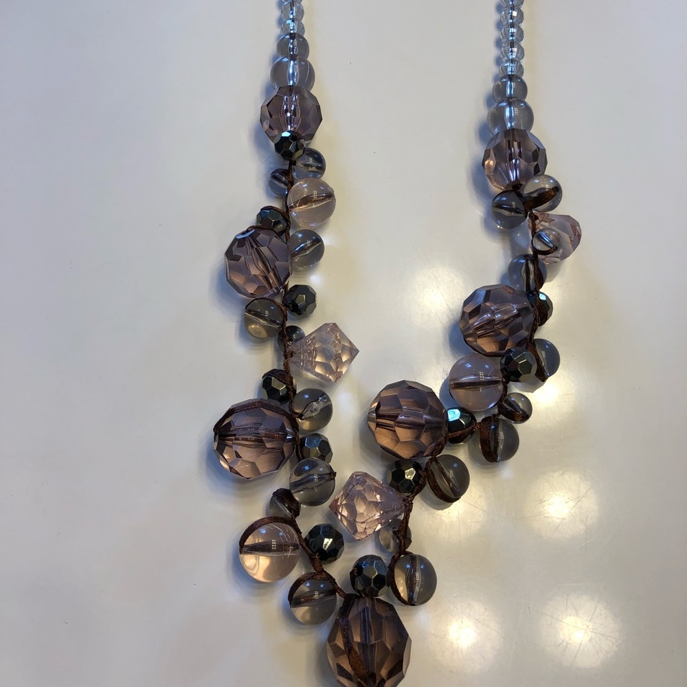 Long Necklace Clear and Purple